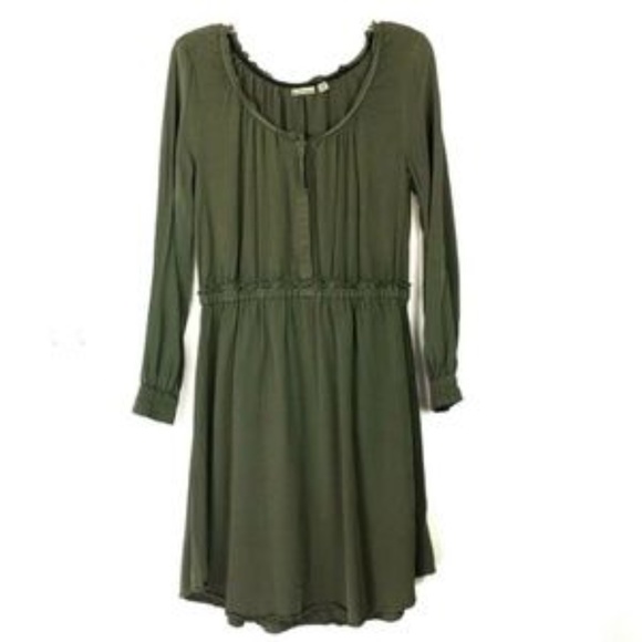 Anthropologie Holding Horses Ruffle Dress size 6 moss green - Picture 2 of 7